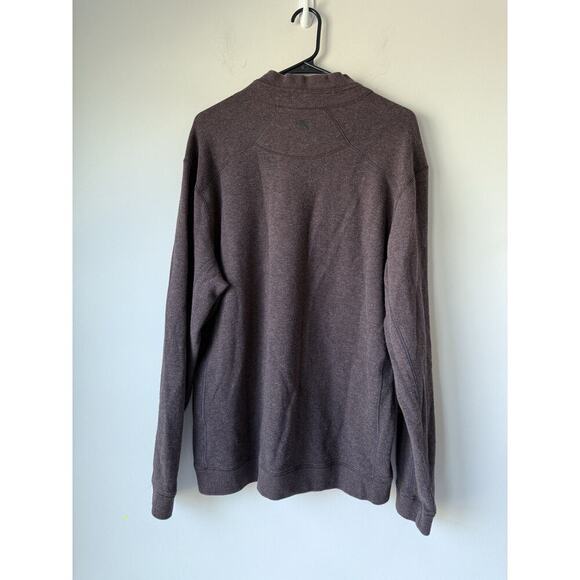 Tommy Bahama Sweater Mens Large Long Sleeve Pullover Reversible 1/4 Zip Brown - Picture 2 of 10